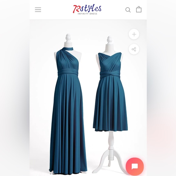 72 Ways Infinity Dress, Floor Length, Plus Size in Teal Blue - Picture 1 of 6